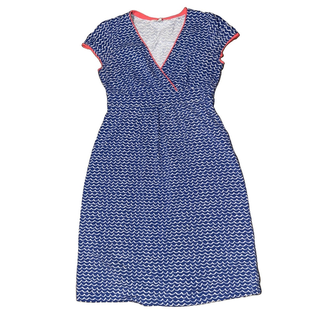 Anthropologie Biden Lola Wave Print Jersey Dress 8 R Coastal